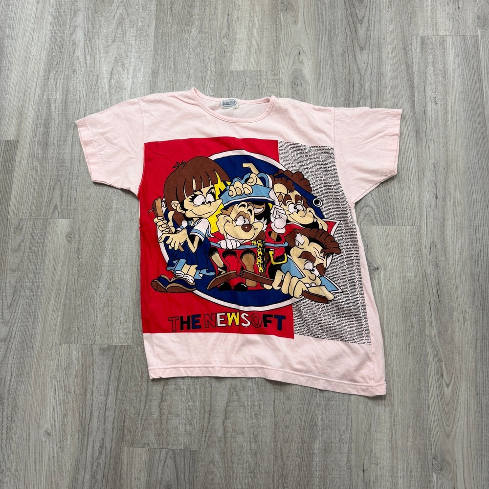 Bob Inter T-Shirt Mens XL Pink The Newsoft Graphic Anime Style Vintage Rare